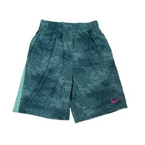 Nike Shorts Dri-Fit Teal Green Printed Athletic Shorts Size Youth Large (14/16)